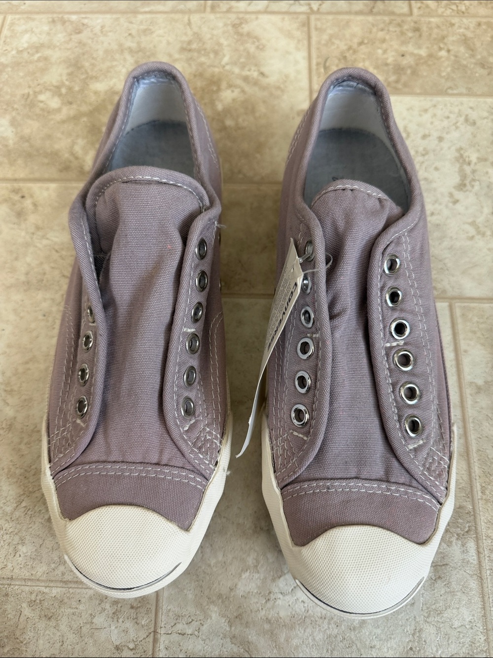 Converse Slip-On Canvas Sneakers in Mauve-Taupe